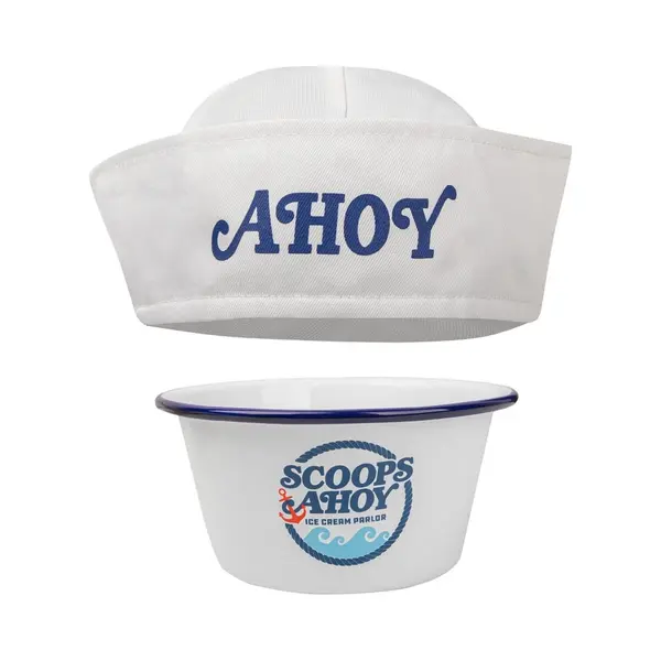 Cinereplicas Stranger Things Scoops Ahoy Ijscoupe Met Matrozenhoed Wit thumbnail