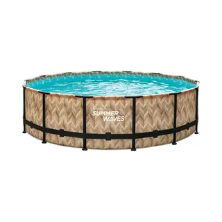Summer Waves Zwembad Elite Frame 427 X 107 Cm Licht Eiken