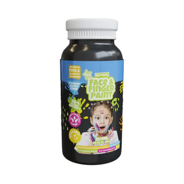 Natural Face & Finger Paint Natural Face & Fingerpaint - 250 Ml - Zwart thumbnail