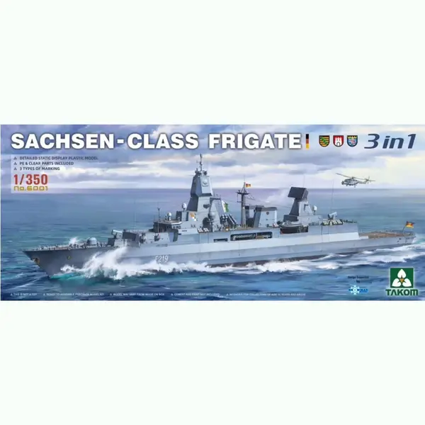 Takom Das Werk TAK6001 Sachsen-Class Frigate 3 In 1 - Maßstab 1, 350 - Modellbau, (TKO6001) thumbnail