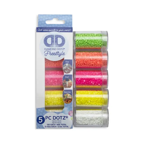Diamond Dotz® Diamond Painting Losse Steentjes - Dda.012 Diamond Dotz - 5 Kleuren Pakket - Neon (3001, 3002, 3003, 3004, 4001) thumbnail