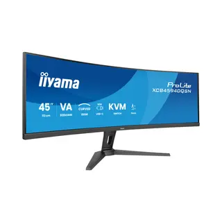 iiyama G-Master 45’’ Dual Qhd Va panel with Kvm switch, Usb-C dock and RJ45 (Lan) and height adjustable stand