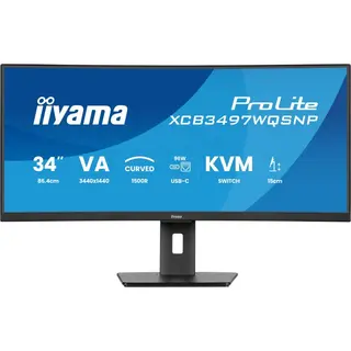 iiyama ProLite 34’’ Uwqhd curved monitor with Usb-C dock, Lan, Kvm switch and 15cm height adjustable stand