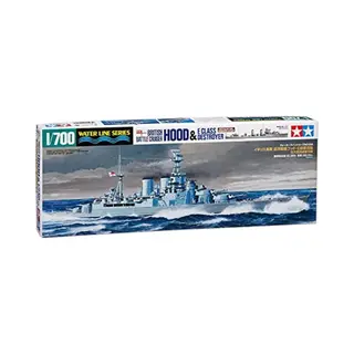 Tamiya Modelbouwpakket Militaire Voertuigen - 31806 British Battle Cruiser Hood - E Class Destroyer - Battle Of The Denmark Strait Plastic - 1, 700 -