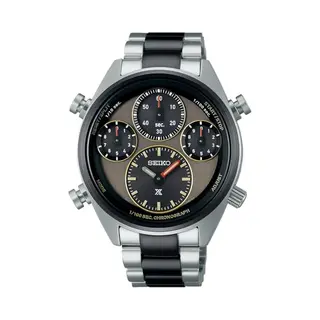 Seiko Speedtimer Solar Chronograph Watch For Mens, Silver/Green, Bracelet