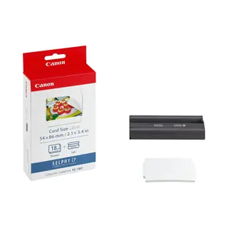 Canon Kc-18IF Colour Ink + 54 x 86 mm Sticker Paper Set, 18 Sheets