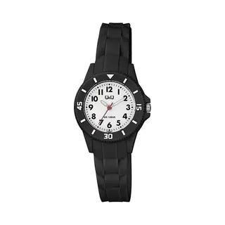 Q&Q VS66J001Y - Horloge - Sport - Analoog - Dames - Vrouwen - Kinderen - Unisex - Plastic Band - Rond - Cijfers - Kunststof - Zwart - Wit - 10 Atm