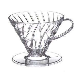 Hario V60 Plastic V-Shaped Cone Coffee Dripper With Heat Retention, 400 Milliliters, Transparent,  Size 02, Acrylonitrile-styrene Resin