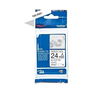 Brother Tze-R251 labelprinter-tape Zwart op wit