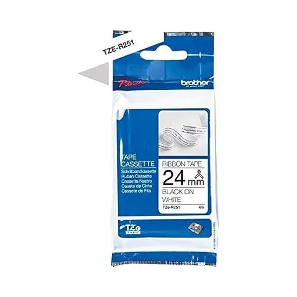 Brother Tze-R251 labelprinter-tape Zwart op wit thumbnail