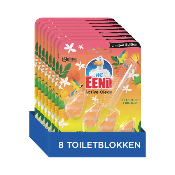 8x Wc Eend Active Clean Toiletblok Tropical Summer 38, 6 Ml thumbnail