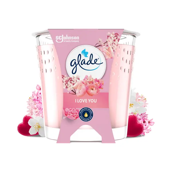Glade Vegan Geurkaars I Love You 100% Raapzaadwax 112 Gr thumbnail