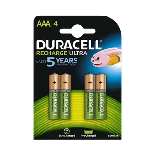 Duracell Recharge Ultra Aaa-batterijen - Oplaadbaar - 900 MAh - (4 Stuks)