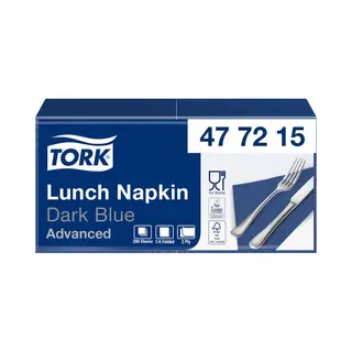 Servetten Tork 2-laags 1/4 Gevouwen 200st Donkerblauw 477215