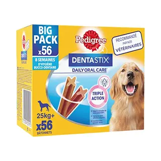 Pedigree Dentastix Tandsticks Voor Grote Honden + 25 Kg – 56 Kauwsticks (8 Zakjes Met 7 Lekkernijen) – Mondhygiëne, Wetenschappelijk Bewezen,