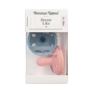 Tommee Tippee Breast-like Soothers, 6-18m, 2-pack, Symmetrical Silicone Teat