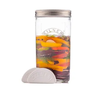 Kilner 65025083 Glas Rund Glas, Silikon, Edelstahl Transparent