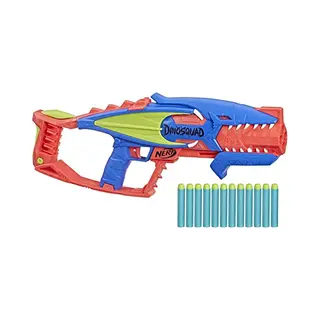 Nerf DinoSquad Terrodak, 12 Elite Darts, Dinosaur Design, 4 Dart Toy Foam Blaster for Kids Outdoor Games