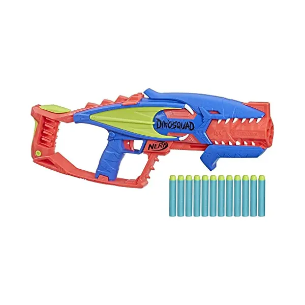Nerf DinoSquad Terrodak, 12 Elite Darts, Dinosaur Design, 4 Dart Toy Foam Blaster for Kids Outdoor Games thumbnail