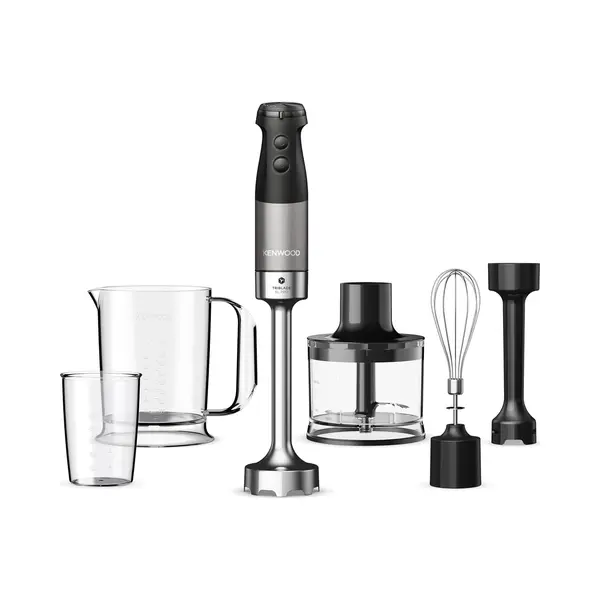 Kenwood Triblade Xl Pro Stabmixer HBM80.322BK, 1200W, Variable Geschwindigkeiten, Edelstahl(Pürierfuß), Schneebesen, Emulgieraufsatz, 500ml thumbnail