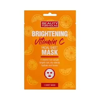 Beauty Formulas Brightening Vitamin C Facial Mask, Orange
