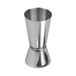 Tala Stainless Steel Cocktail Jigger - Dual Spirit Measuring Cup For Home Bar - Single & Double Shot Measure, 25ml & 50ml, Silver