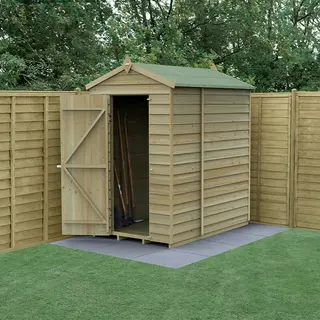 Forest Garden 6' X 4' Forest 4Life 25yr Guarantee Overlap Pressure Treated Windowless Apex Wooden Shed (1.88m X 1.34m)