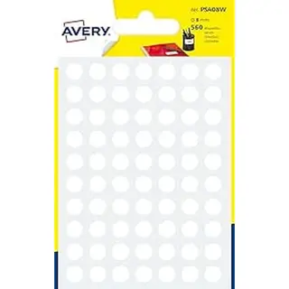 Avery PSA08W etiket Rond Permanent Wit 560 stuk(s)