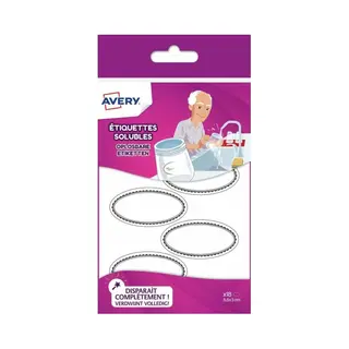 Avery SOLUB18 self-adhesive label Oval Removable White 3 pc(s)