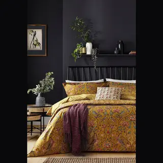 Morris & Co 'seasons By May' Cotton Percale Duvet Cover Set In Mustard