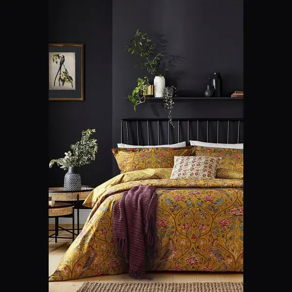 Morris & Co 'seasons By May' Cotton Percale Duvet Cover Set In Mustard thumbnail
