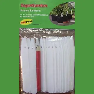 SupaGarden White Plastic Plant Labels