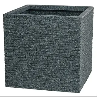 Strata Large Square Slate Effect Planter 38cm In Ash