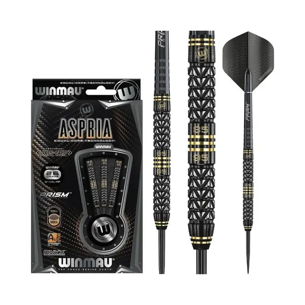 Winmau Aspria Tungsten Steeltip Dart Set 26 Gram With Prism Delta Flights And Prism Force Shafts (Stems) thumbnail