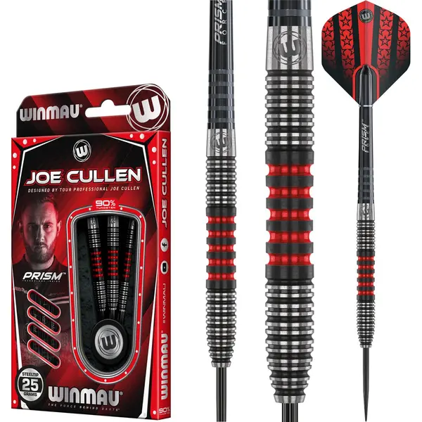 Winmau - Joe Cullen Special Edition 25g - 90% Tungsten Darts- Professional Steel Tip Darts Set With Dart Flights And Shafts thumbnail