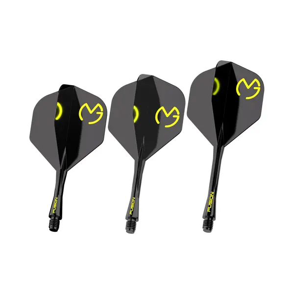 Winmau Darts Fusion Integrated Flight & Shaft System - No.2 Shape & Design - Mvg Design Farbe, Kurze Länge thumbnail