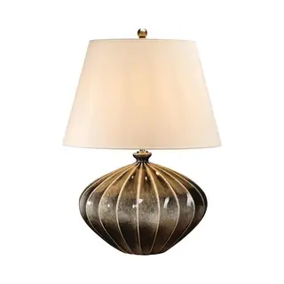 Elstead Lighting, Tafellamp, Rib Pompoen Tafellamp E27 Bruin En Zwart Crème, Made In Uk (E27)