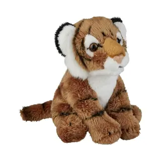 Ravensden Pluche Tijger - Knuffel Tijger - Bruin - 13 Cm - Wilde Dieren Knuffels - Speelgoed Voor Kinderen