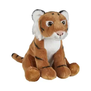 Ravensden Pluche Tijger - Knuffel Tijger - Bruin - 18 Cm - Wilde Dieren Knuffels - Speelgoed Voor Kinderen