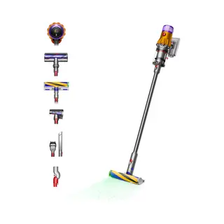 Dyson V12 Detect Slim Absolute 2-in-1 stick vacuum Battery Dry Bagless Brushed iron, Yellow