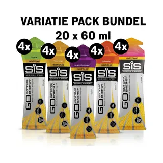 Science In Sport - SiS Go Isotonic Energiegel - 20x60 Ml - Variatie Pack Bundel - Fruit Salad, Berry, Apple, Tropical, Orange & Blackcurrant
