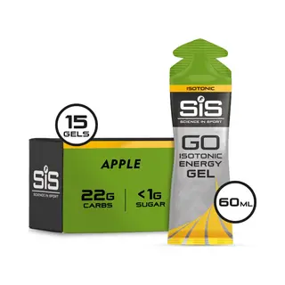 Science In Sport Go Isotonic Energy Gel 15 X 60ml Apple – Fast-Acting – Vegan – Formulation With 22g Of Carbohydrates, A Great Source Of Energy