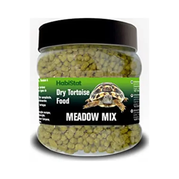 HabiStat - Dry Tortoise Food - Meadow Mix - 200g - High In Fibre, Vitamins & Minerals - Complementary Feed - Suitable For European, Russian & Most thumbnail