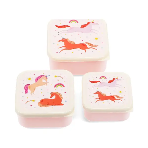 Rex London Snackdosen 3er Set Einhorn Dosen Kunststoff Aufbewahrung Rosa Snack Box Set thumbnail