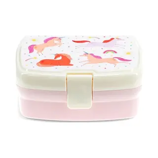 Rex London Lunchbox Mit Herausnehmbaren Fach Einhorn Snack Obst Behälter Dose Box Rosa Regenbogen