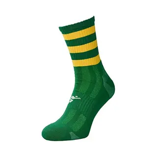 Precision Sports Socks Junior Mid Pro Hooped Green/Goldprecision 3-6