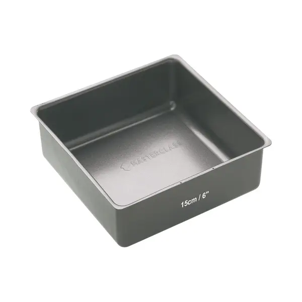 MasterClass KCMCHB62 15 Cm Deep Cake Tin With Pfoa Non Stick And Loose Bottom, 1 Mm Carbon Steel, 6 Inch Small Square Pan, Grey thumbnail