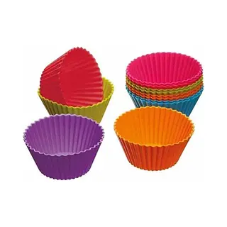 KitchenCraft Colourworks 7cm Silicone Reusable Cupcake Cases, 12 Count