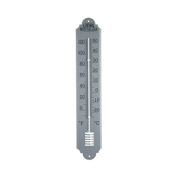 KitchenCraft Living Nostalgia Thermometer, Rustic Wall Mounted Outdoor Temperature Gauge For Garden, Conservatory Or Shed/Garage, 5cm - Grey thumbnail