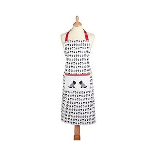 KitchenCraft 'Westie' Adjustable 1% Cotton Novelty Cooking Apron - Yellow / Grey / White